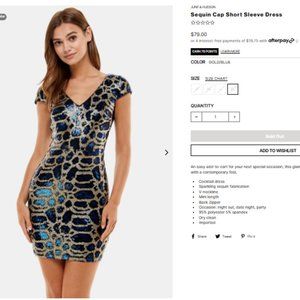 Sequin Cap Short Sleeve Dress